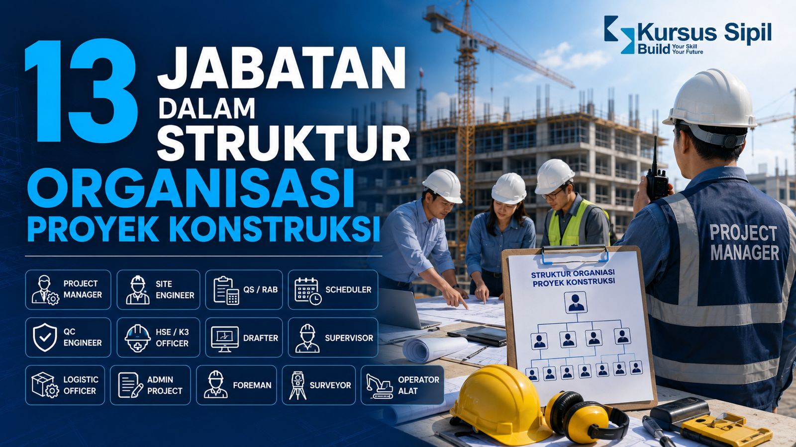 13 Jabatan dalam Struktur Organisasi Proyek Konstruksi