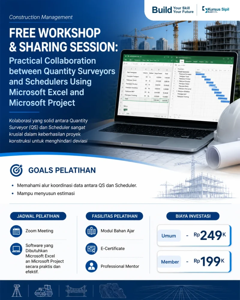 FREE WORKSHOP & SHARING SESSION: Practical Collaboration between Quantity Surveyors and Schedulers Using Microsoft Excel and Microsoft Project