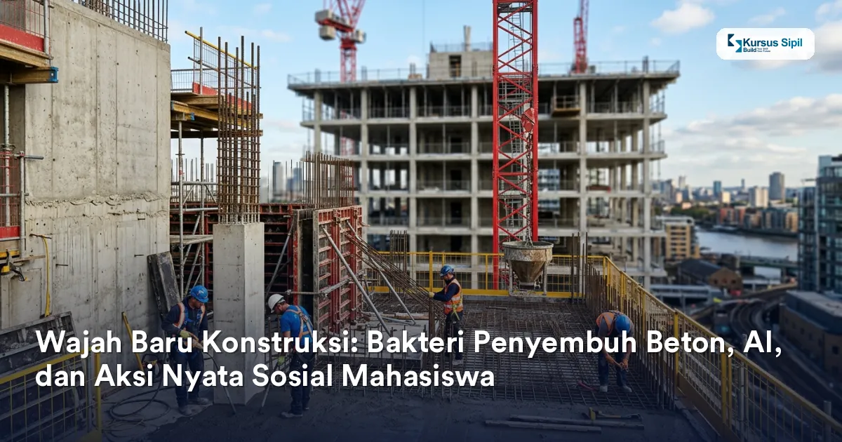 Wajah Baru Konstruksi: Bakteri Penyembuh Beton, AI, dan Aksi Nyata Sosial Mahasiswa